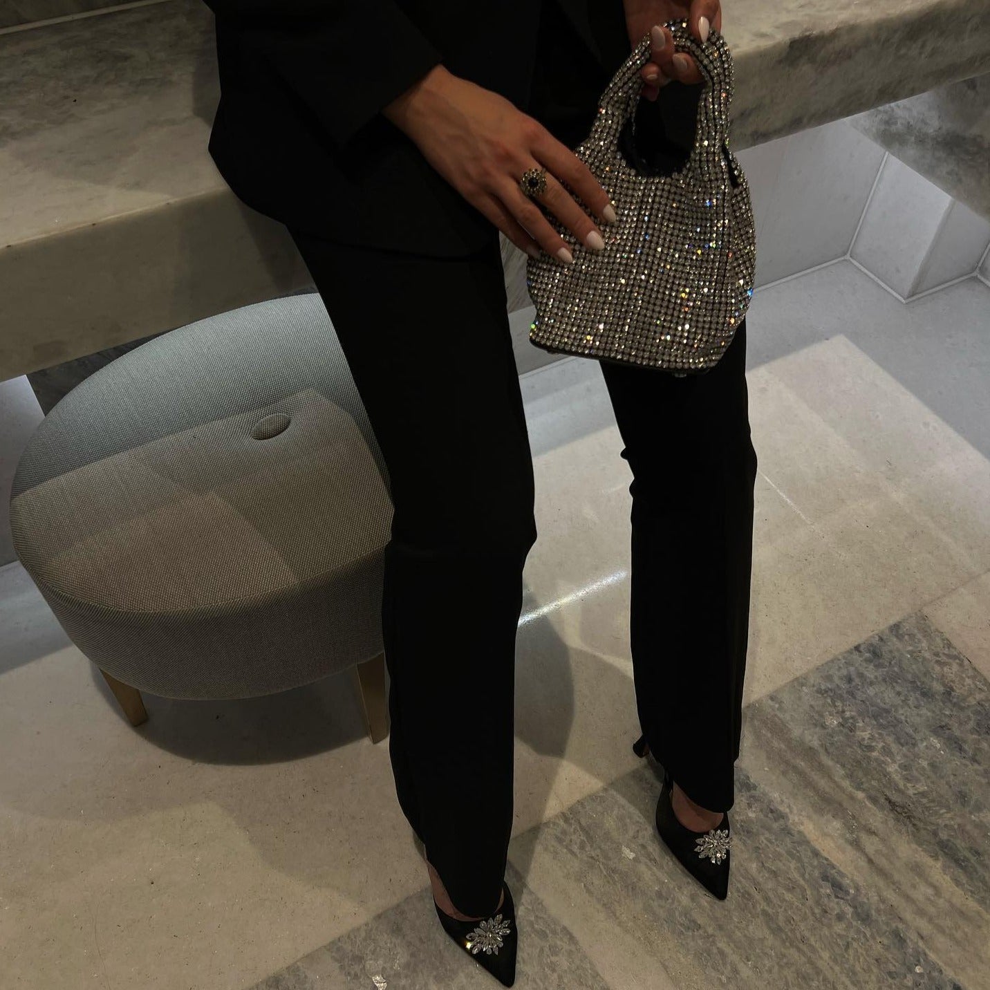 Glamoureuze Mini Handtas met Strass Detail