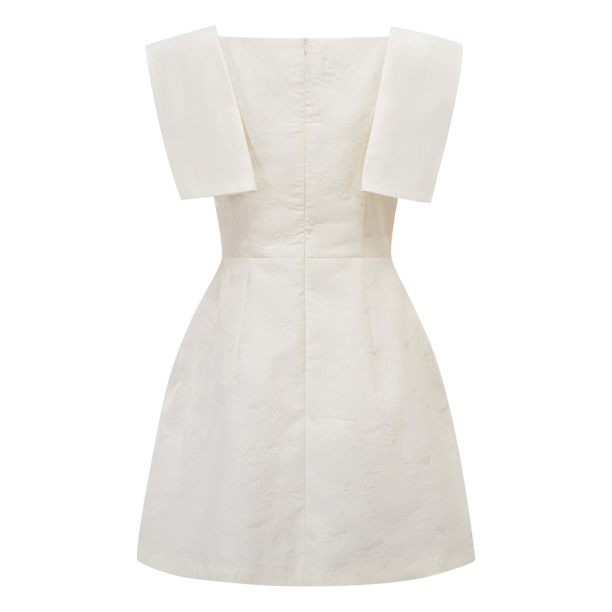 Léa Vit Blommig applikation Virkad Miniklänning