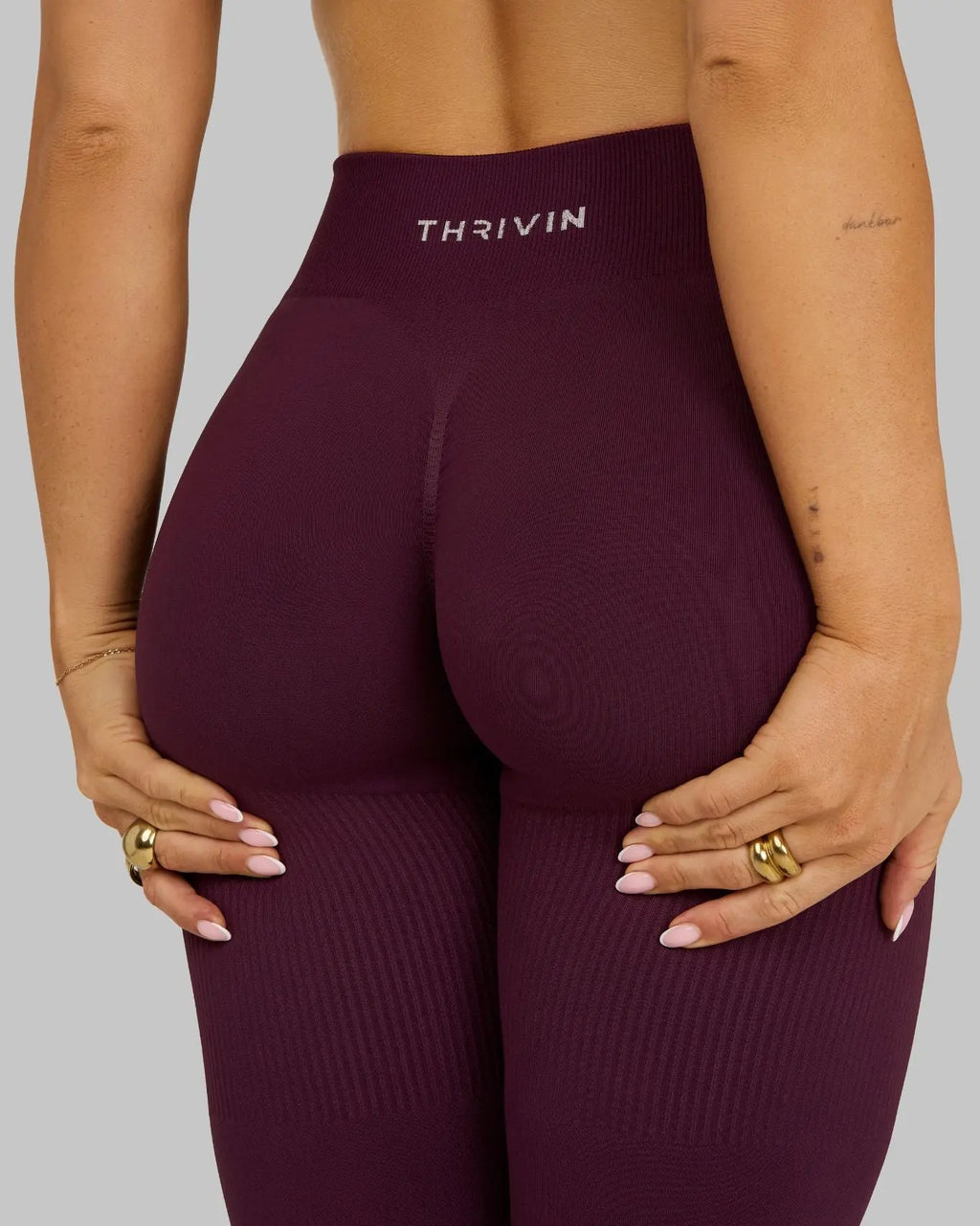 Elevate Ribbed Contour Leggings | Winter Plum