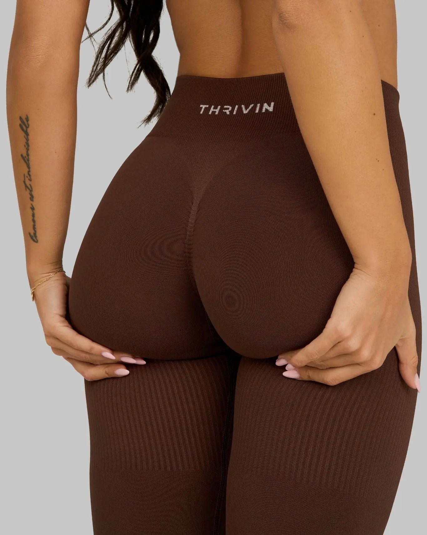Elevate Ribbed Contour Leggings | Bourbon Brown