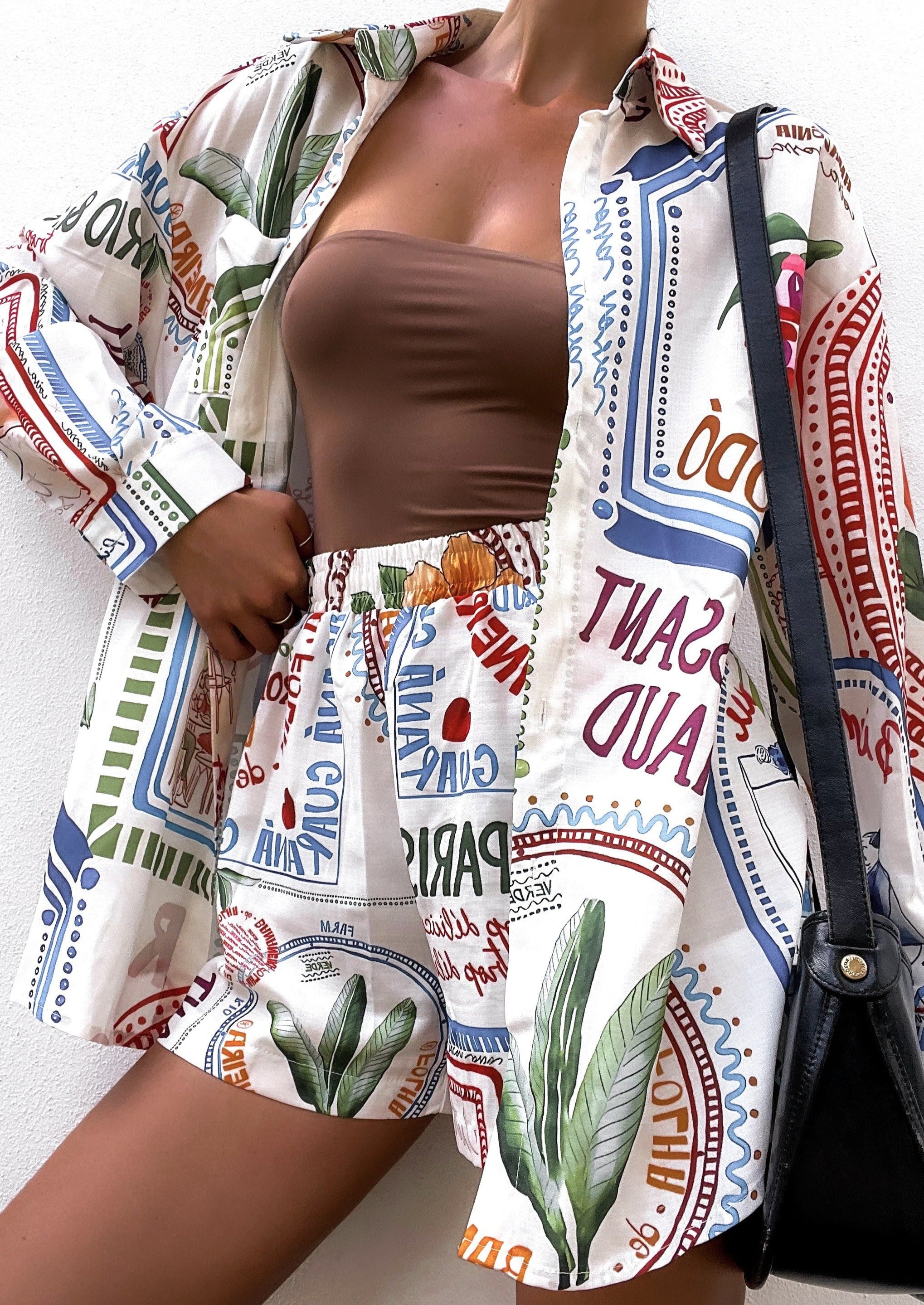 Rio | Sommarset i linne med skjorta och shorts