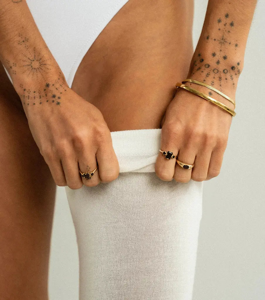 Ring 14k - smoky gems