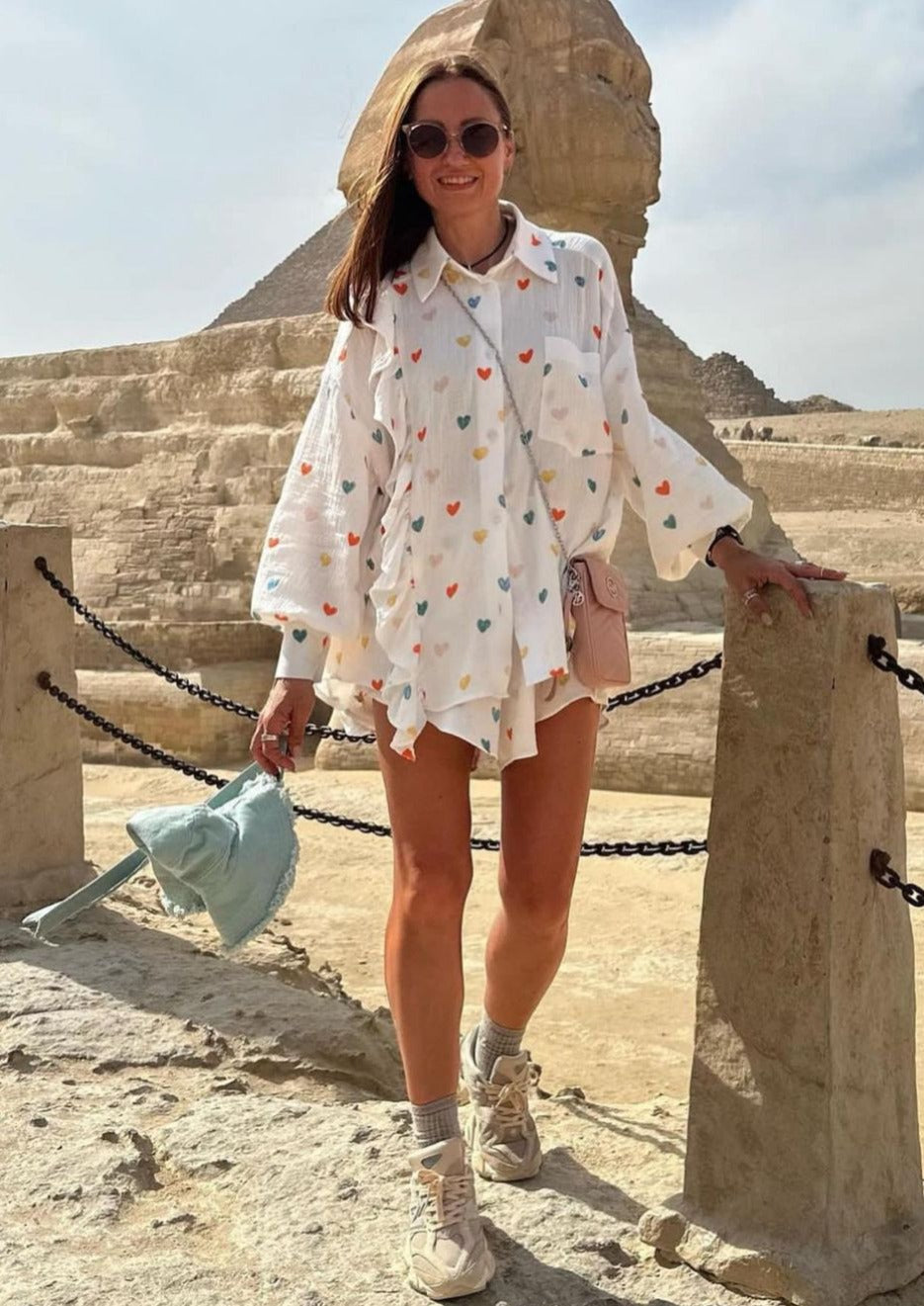 Jenika | Loungeset i bomull med hjärtmönster - Somrigt och snyggt