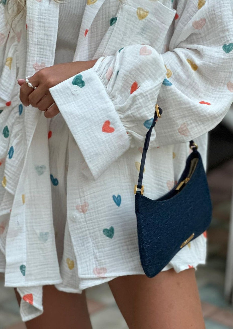 Jenika | Loungeset i bomull med hjärtmönster - Somrigt och snyggt