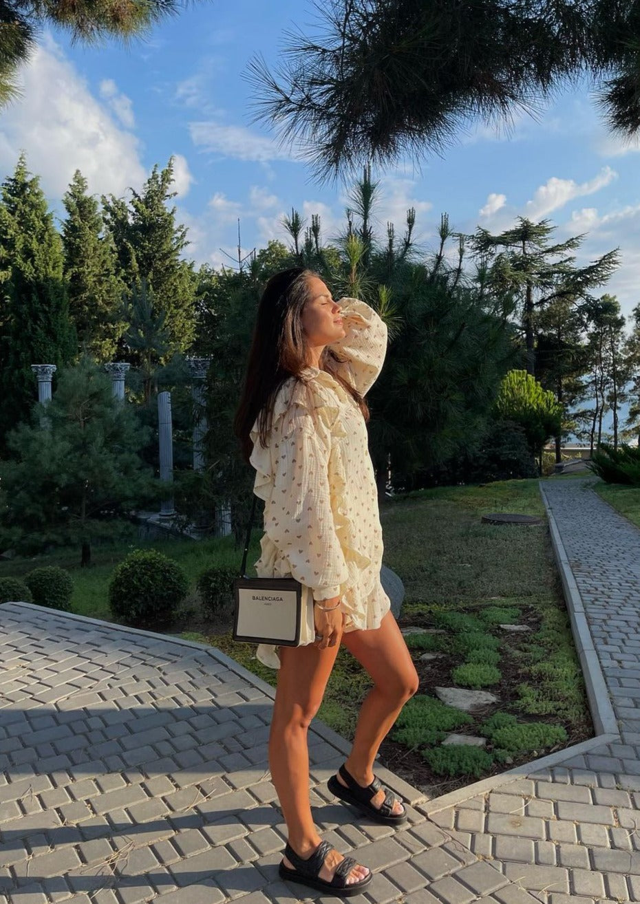 Musiala | Bomullsset med hjärtmönster – Damset i två delar