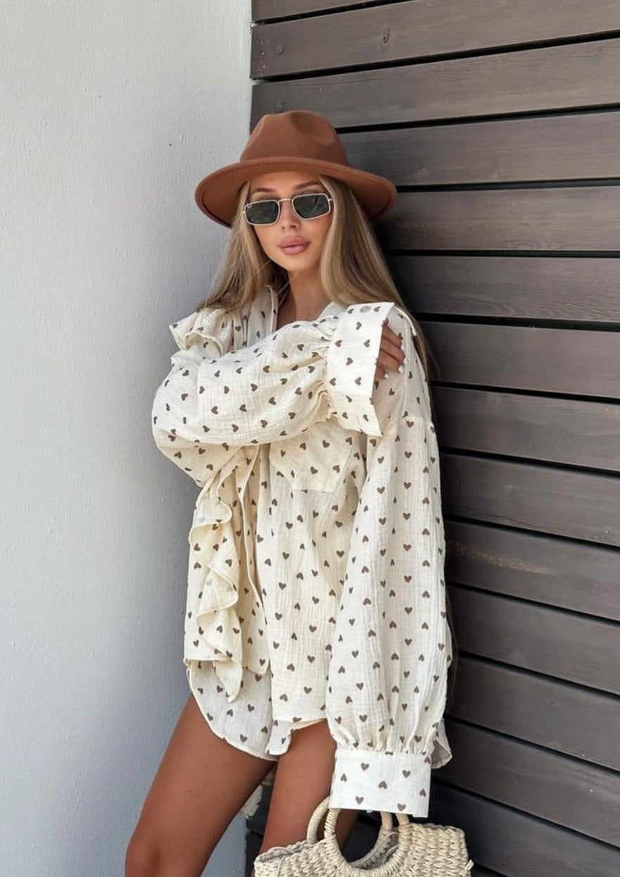 Musiala | Bomullsset med hjärtmönster – Damset i två delar