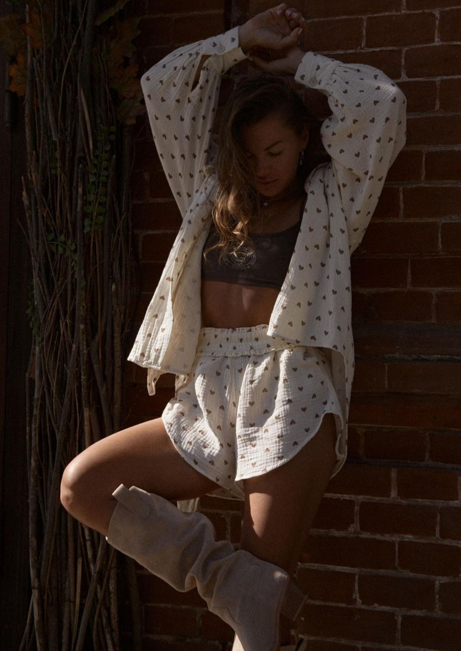 Musiala | Bomullsset med hjärtmönster – Damset i två delar