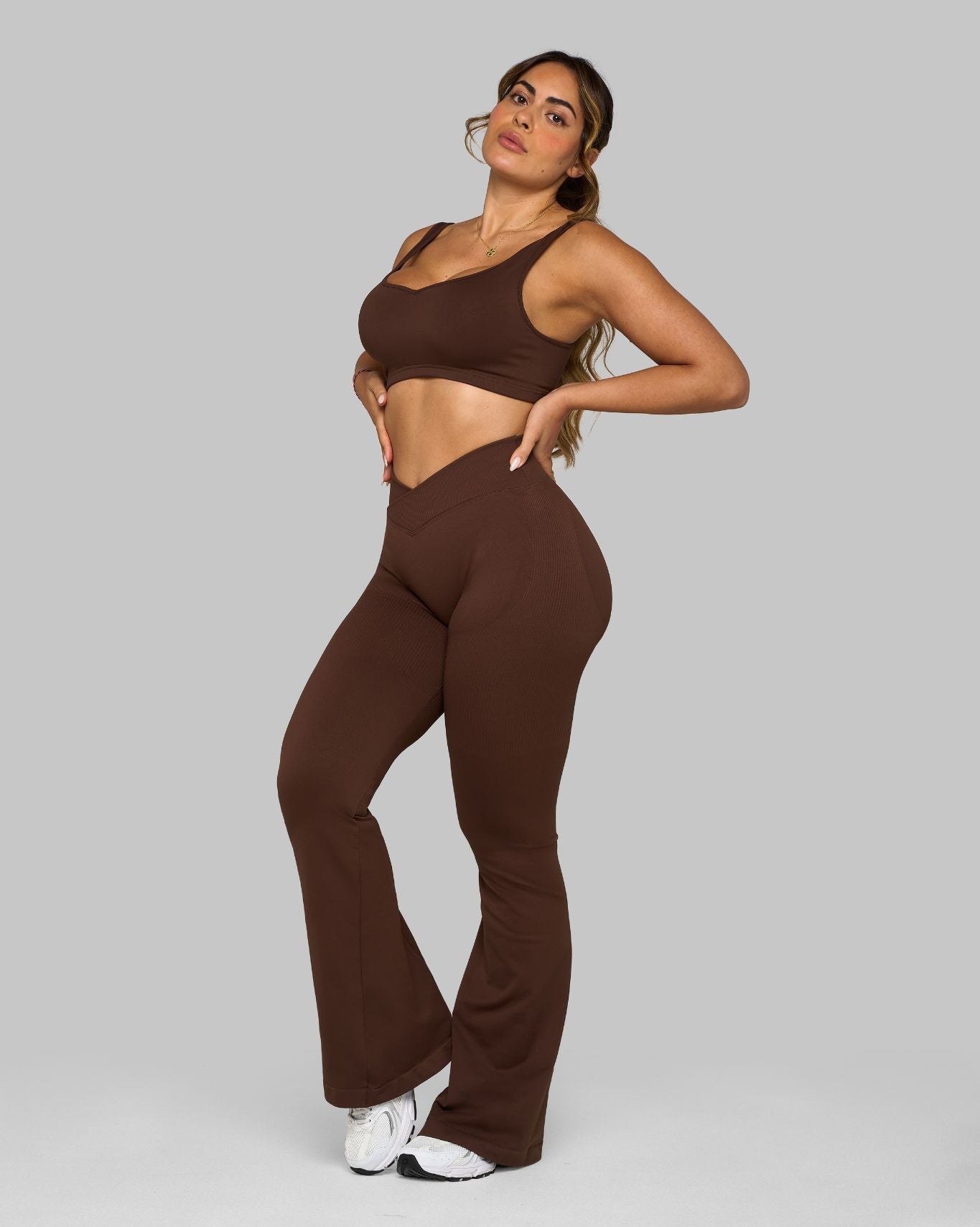 Chiara V Flared Leggings | Bourbon Brown