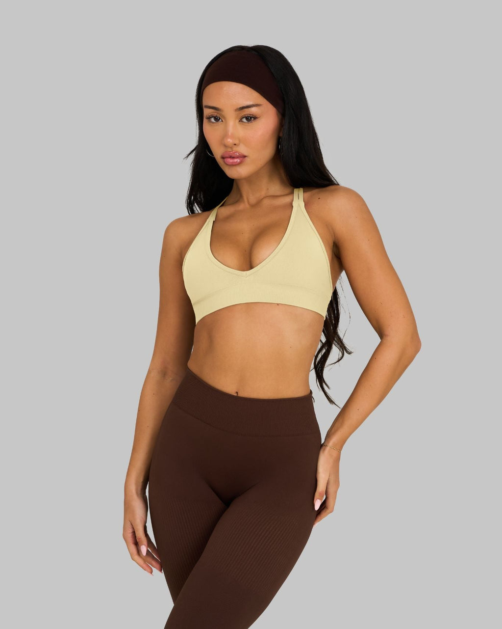 Chiara V-Neck Sculpt Seamless Bra | Lemon Sorbet