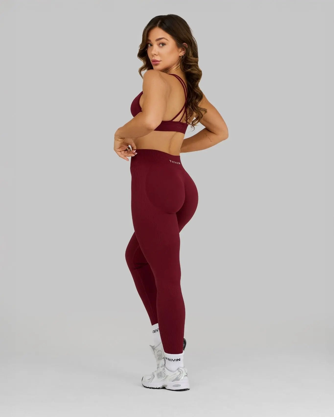 Elevate Ribbed Contour Leggings | Fine Wine