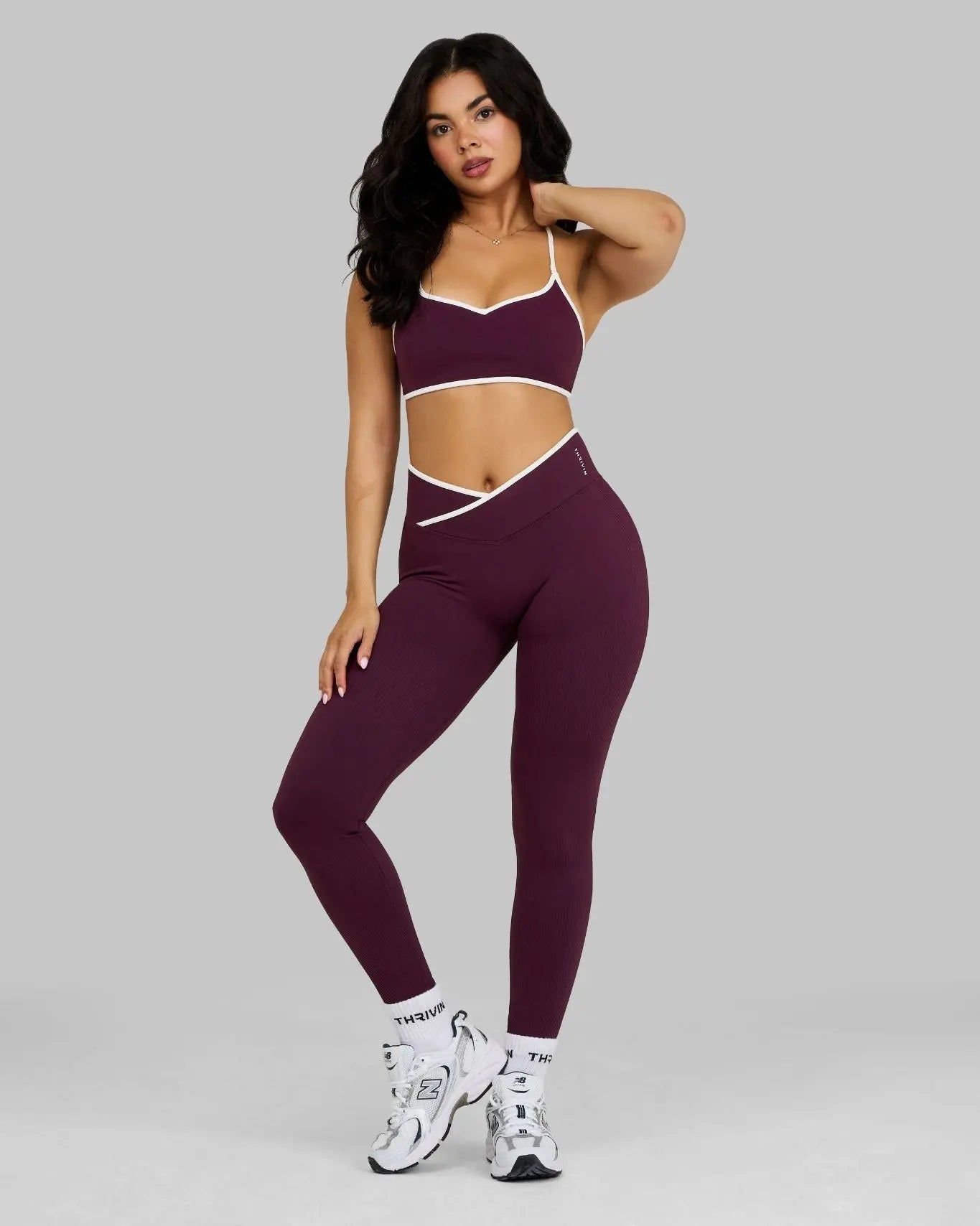 Outline V Waist Leggings | Winter Plum