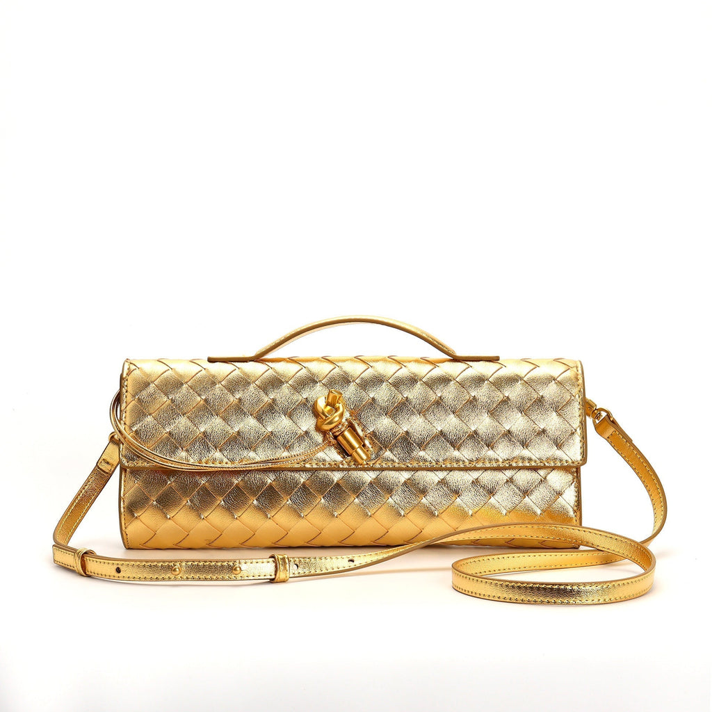 Leora | Luxe Schoudertas - Woven Clutch