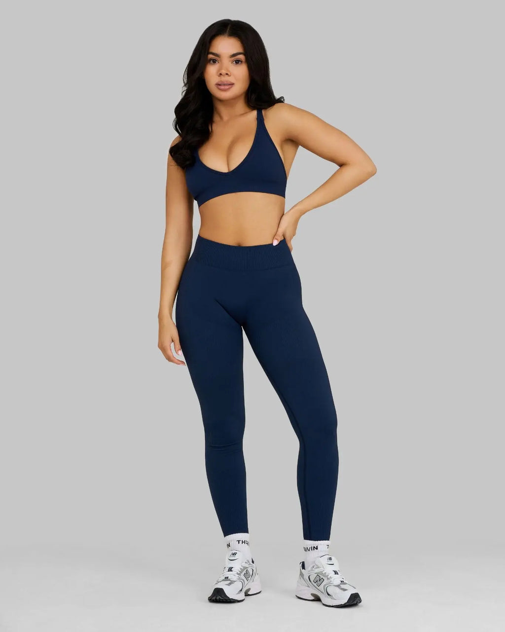 Elevate Ribbed Contour Leggings | Midnight Navy