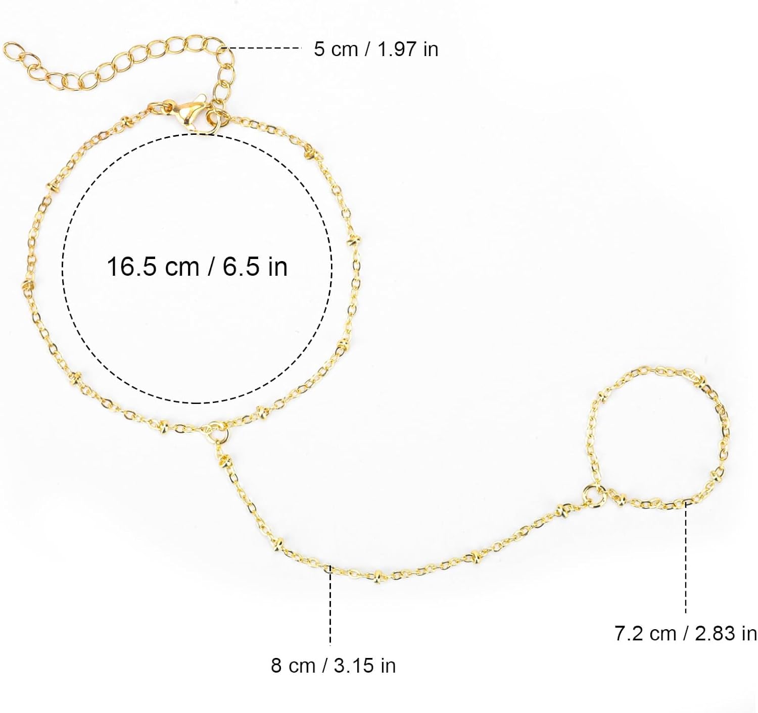 Quincy | Gouden Handketting en Armband in Éen