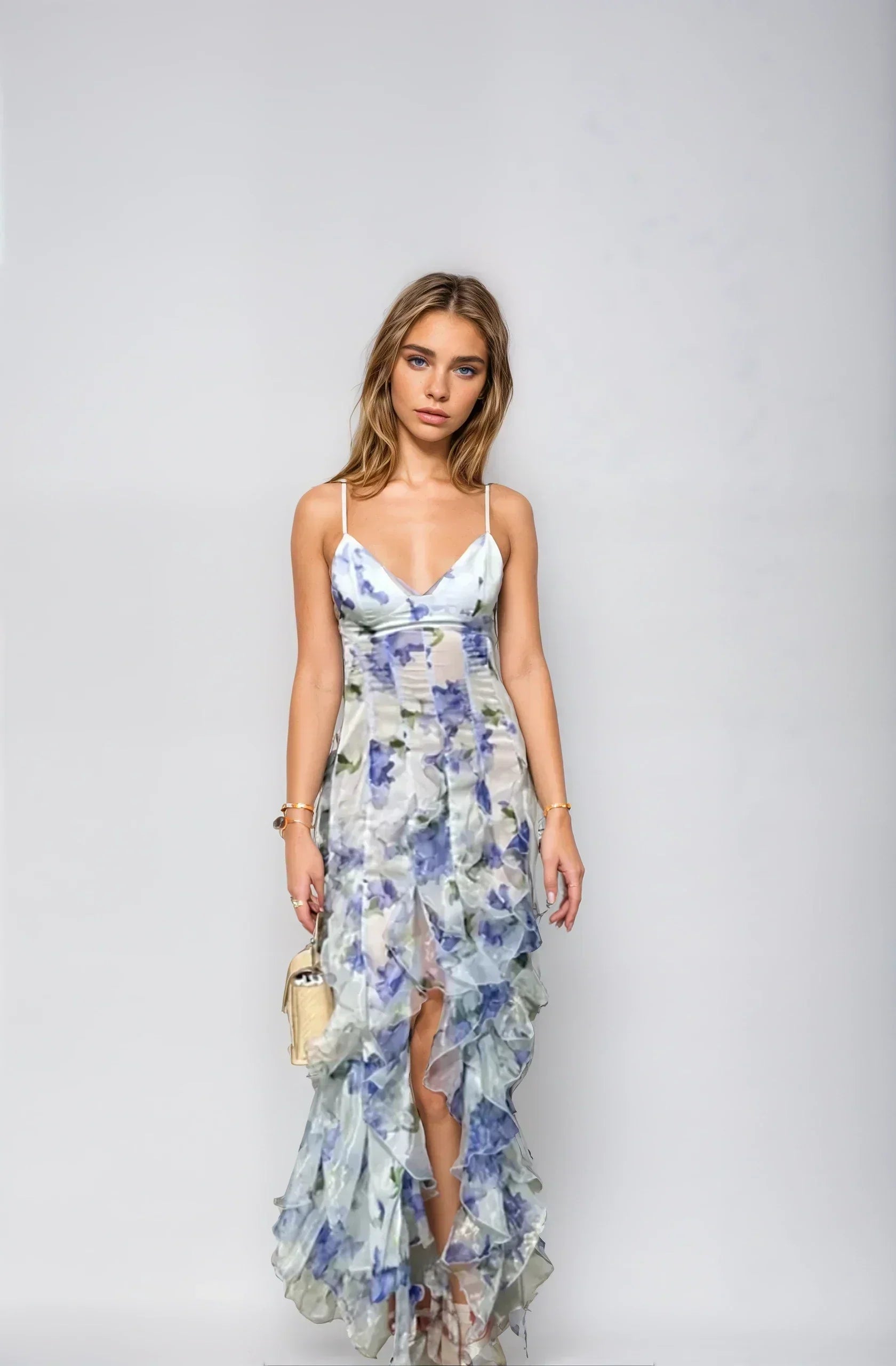 Robe maxi bohème à volants élégants