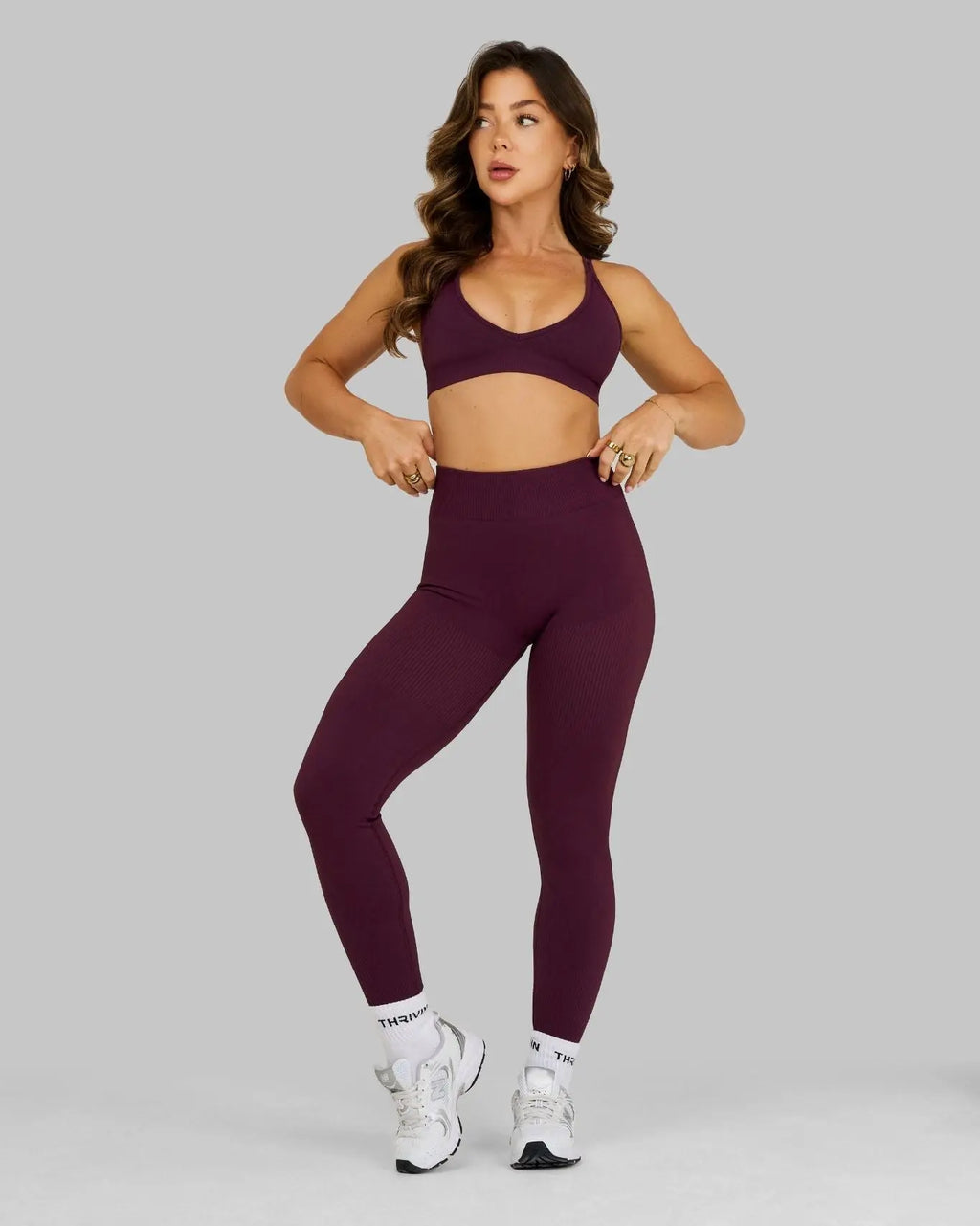 Elevate Ribbed Contour Leggings | Winter Plum