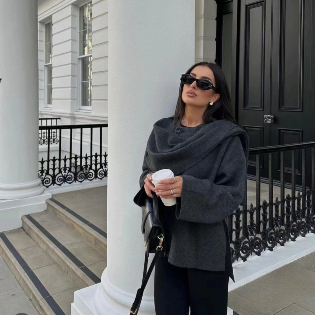 Roses | Luxe Cape Winterjas - Modieuze Warme Damesjas