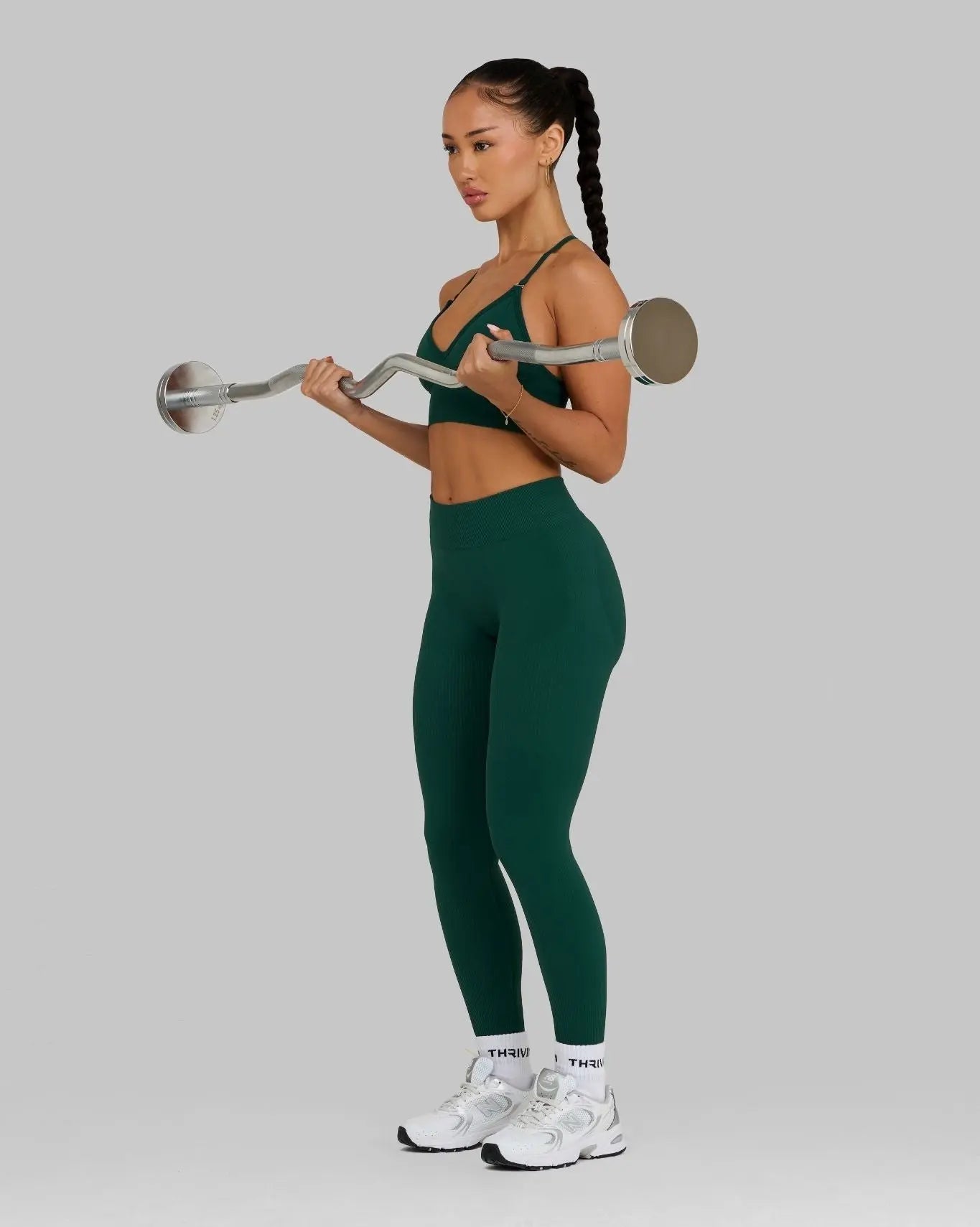 Elevate Ribbed Contour Leggings | Pine Green