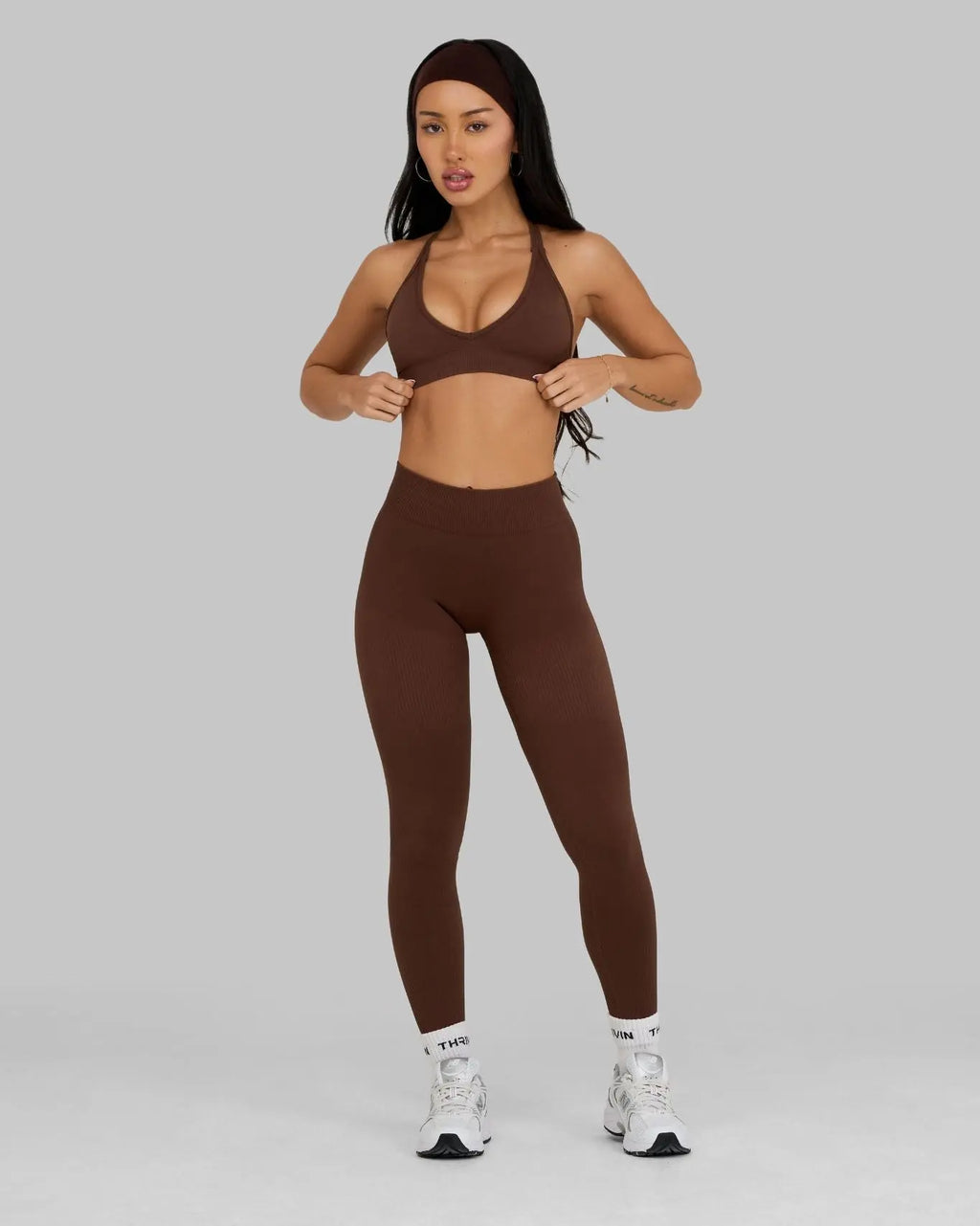Elevate Ribbed Contour Leggings | Bourbon Brown