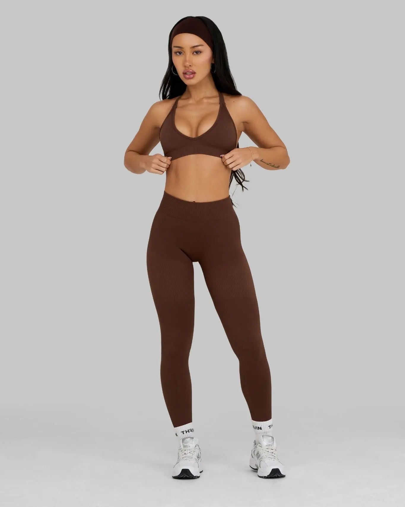Elevate Ribbed Contour Leggings | Bourbon Brown