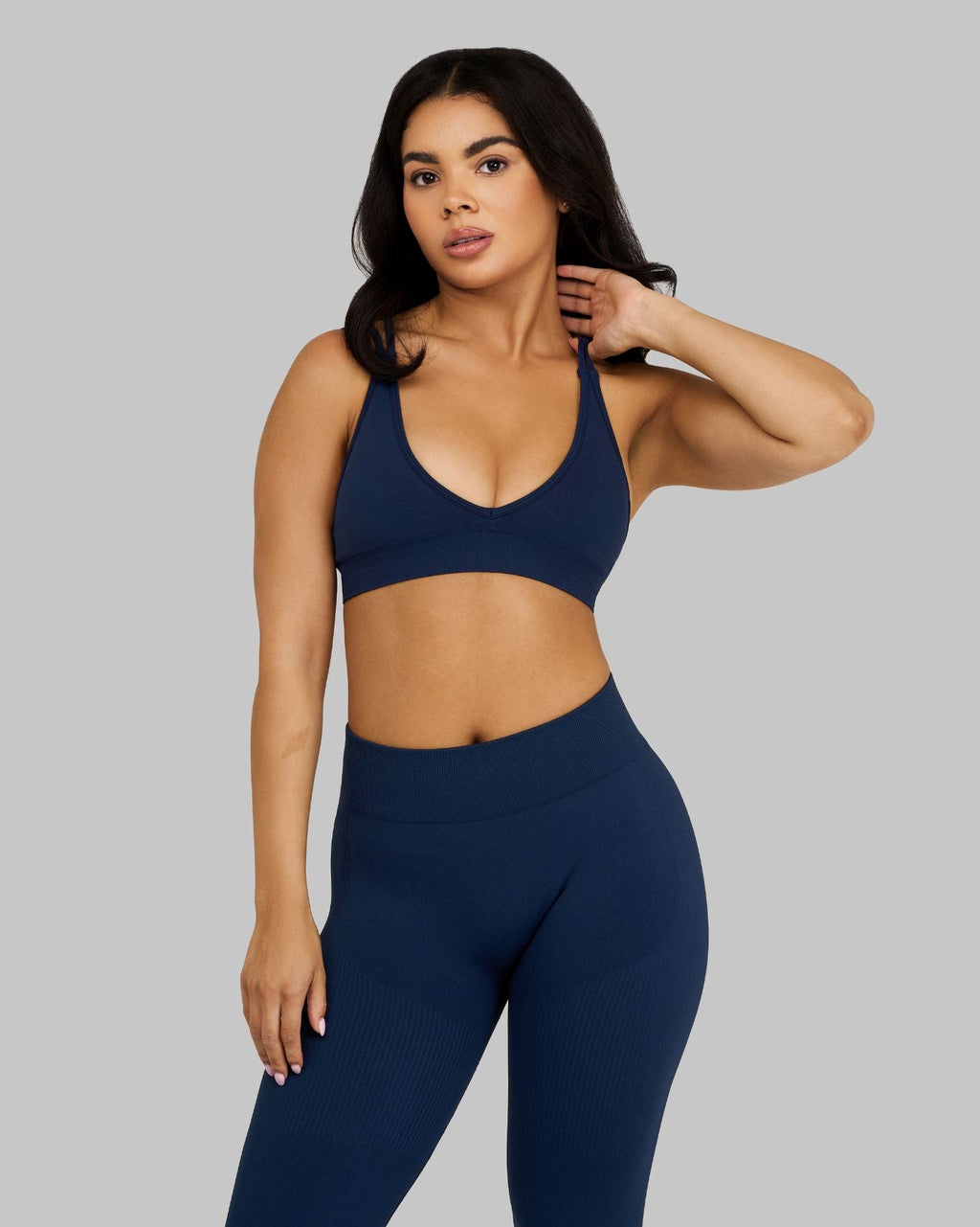 Elevate V-Neck Sculpt Seamless Bra | Midnight Navy