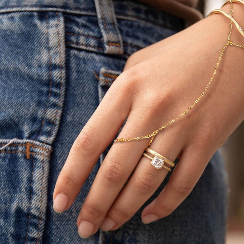 Quincy | Gouden Handketting en Armband in Éen