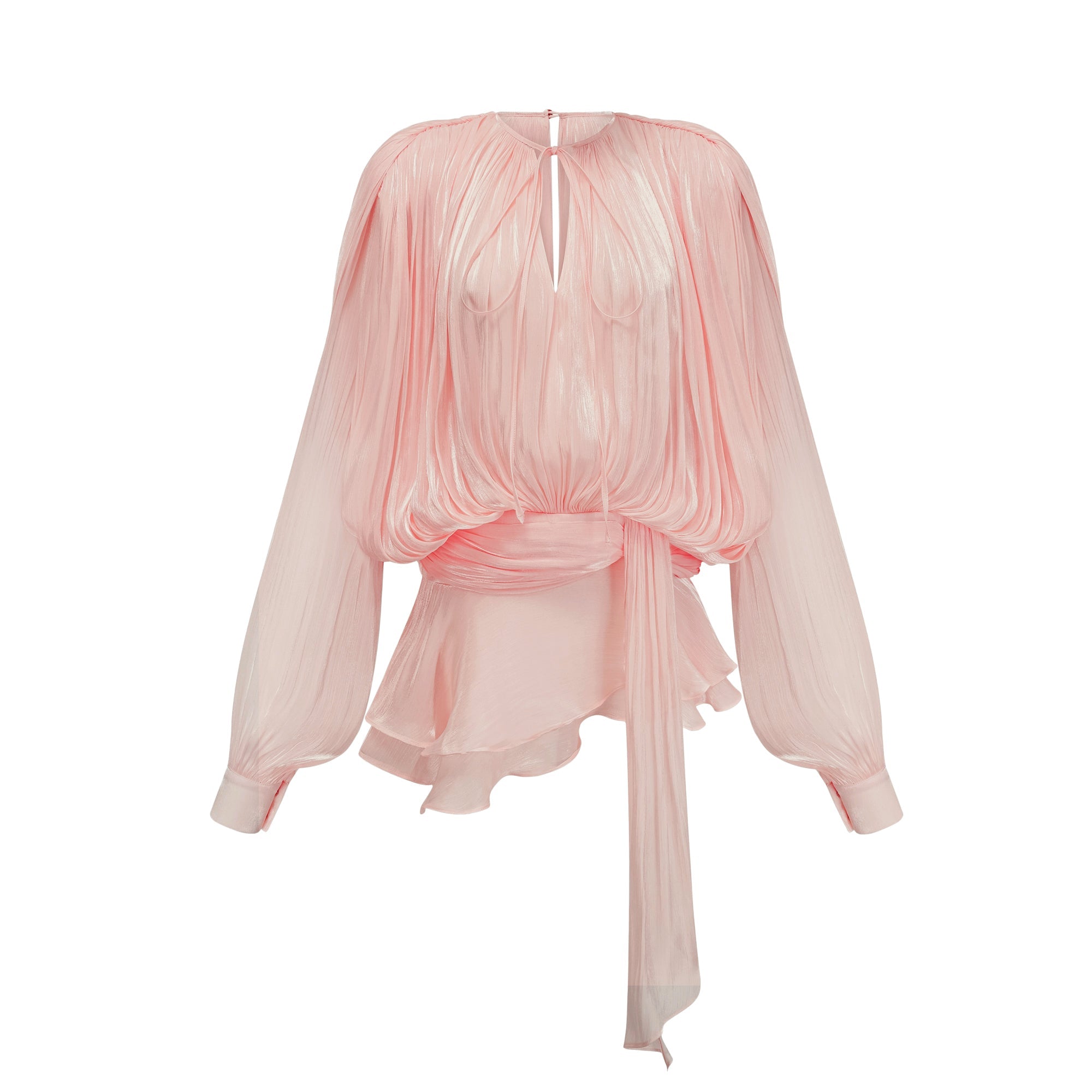Eugénie Pink Fully Pleated Ruffled Mini Dress