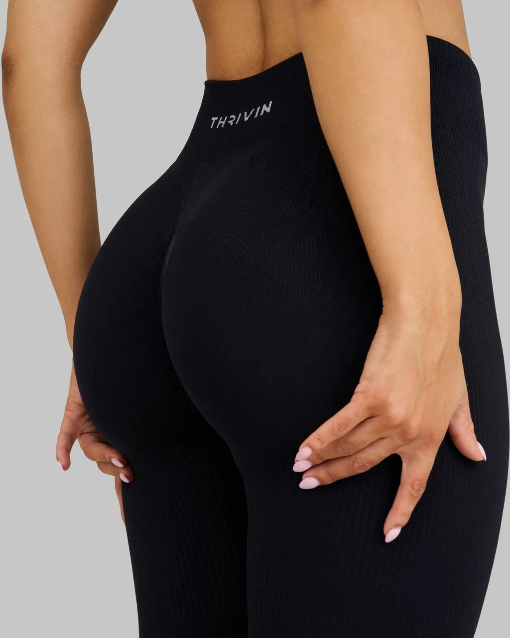 Elevate Ribbed Contour Leggings | Night Black
