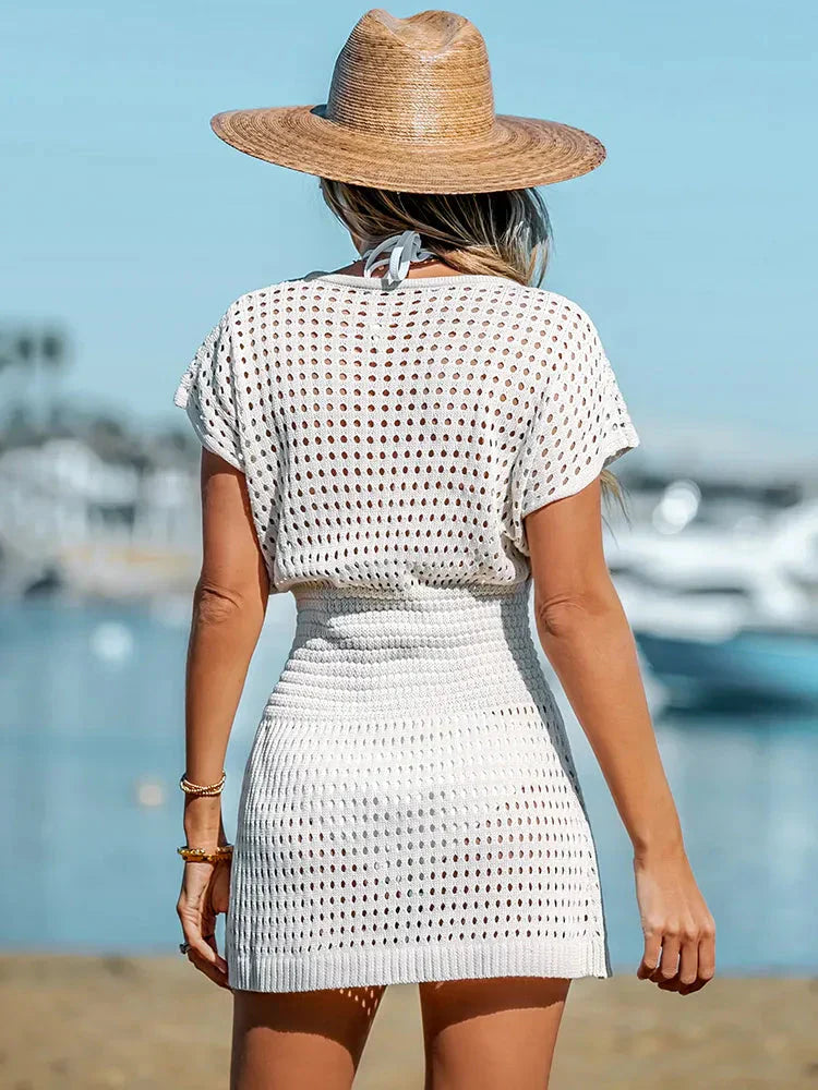 Elvina | Gehaakte Mini Strandjurk – Boho Maxi Cover-Up