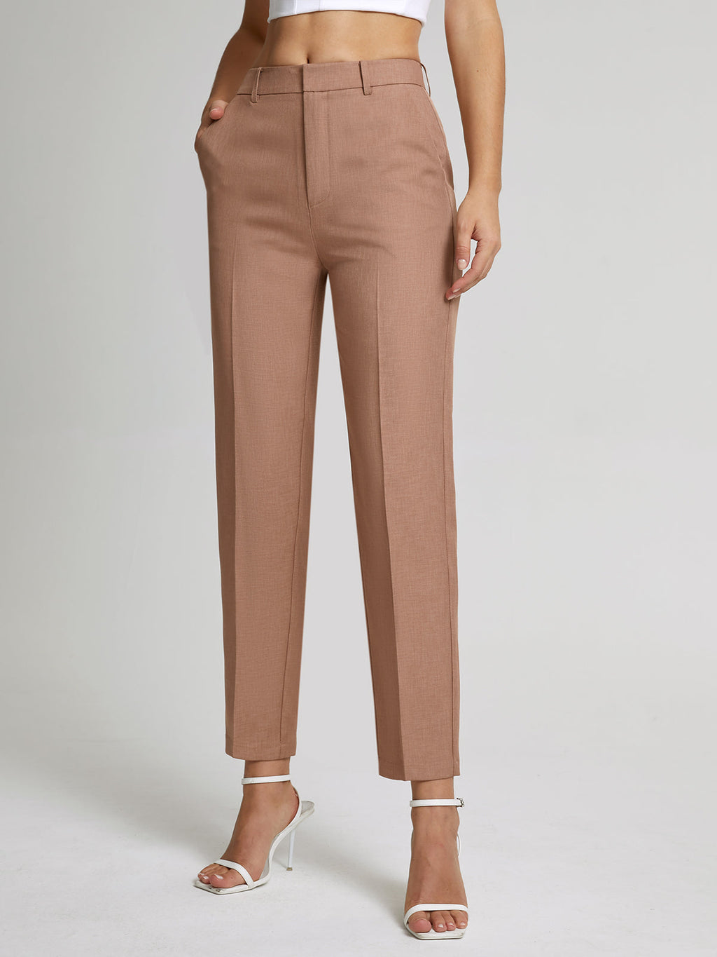 Kayla | High Waist Skinny Straight Pantalon Dames – Cropped Fit