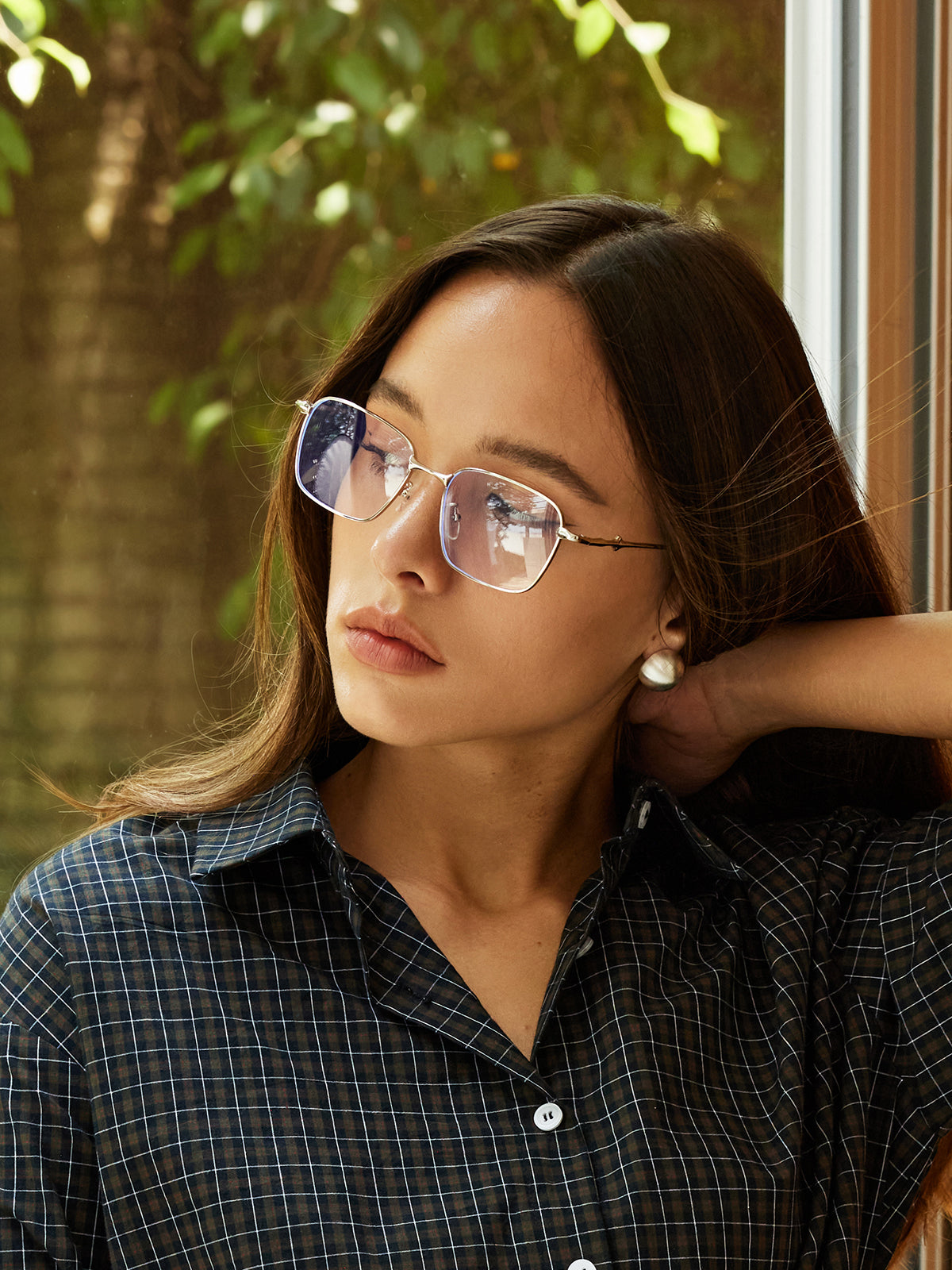 Anca | Eleganta fyrkantiga glasögon – Unisex – UV-skydd 