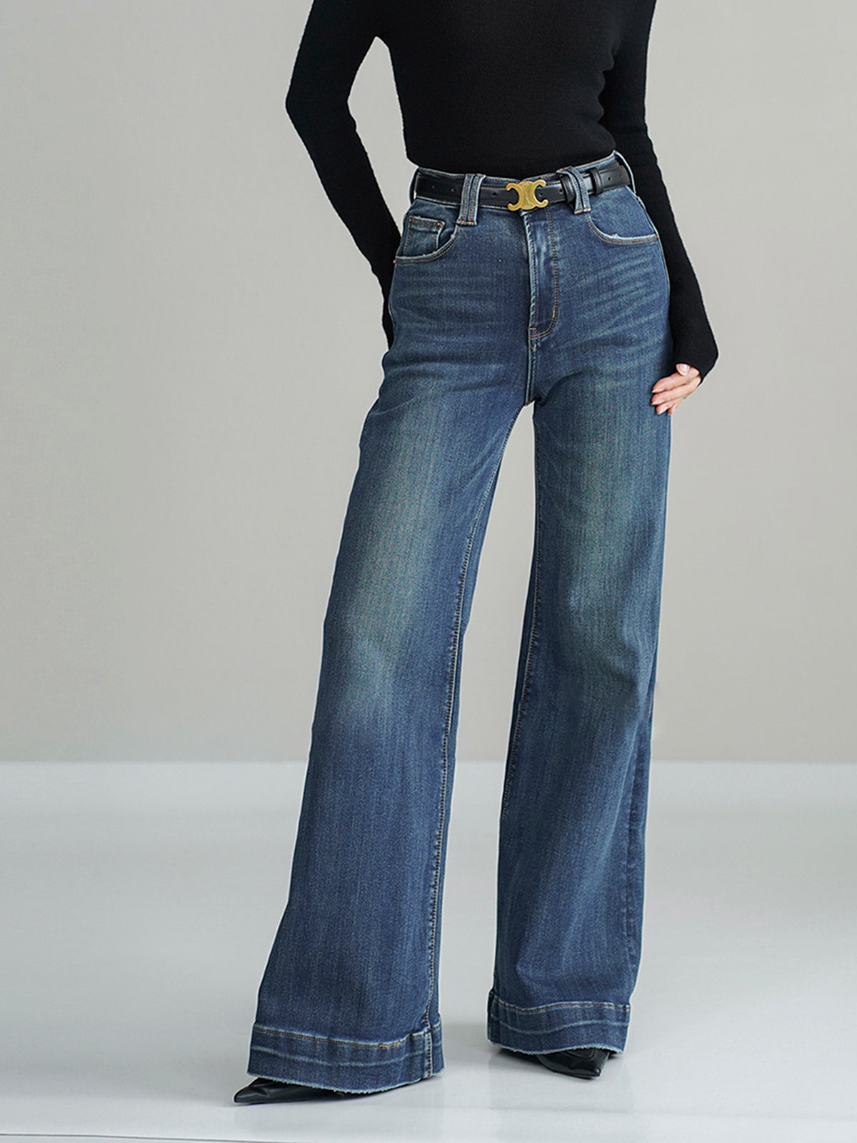 Metha | Mid-Waist Spijkerbroek van Stretch Denim -Bootcut Jeans Dames