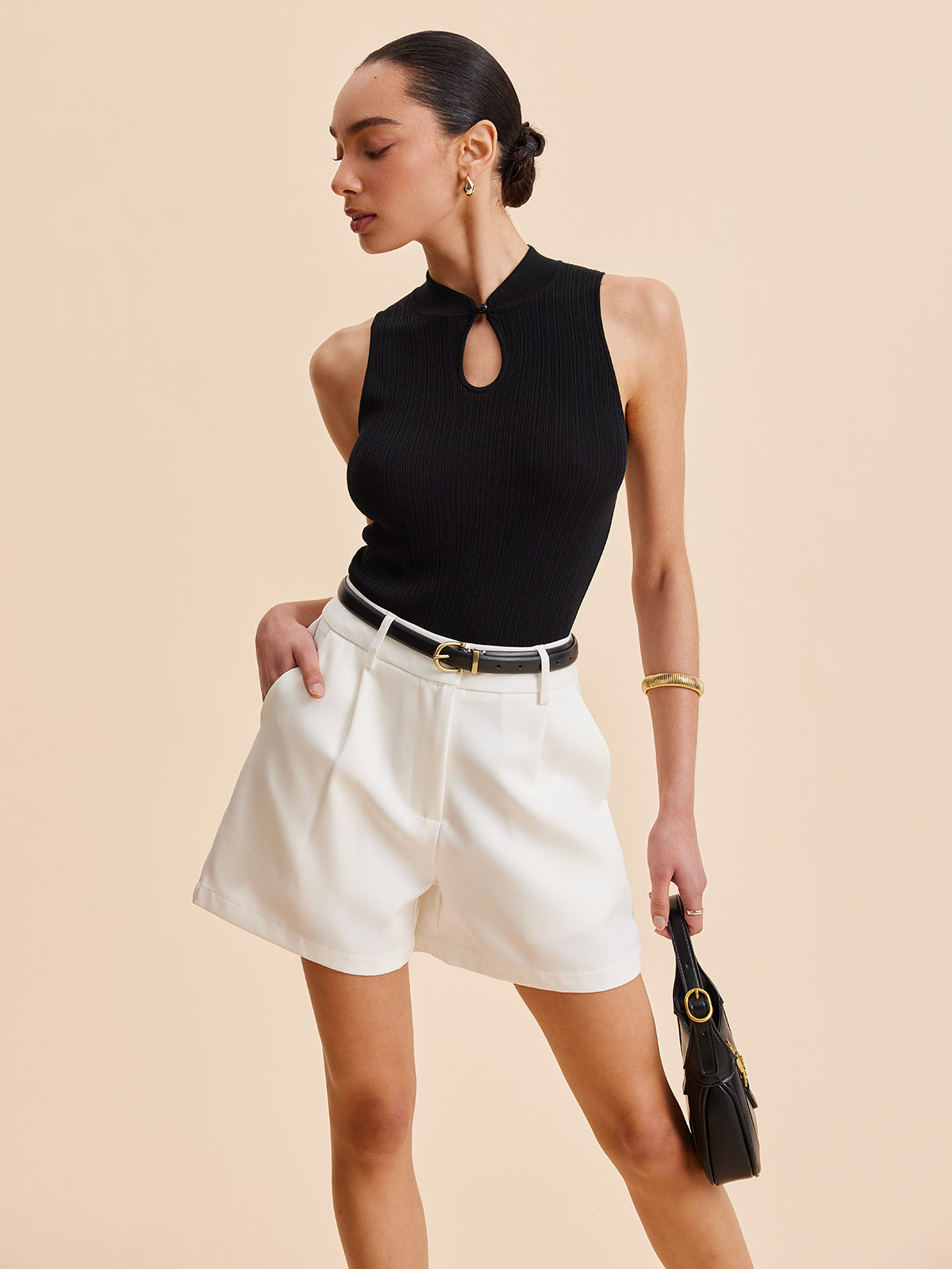 Brisia | Débardeur en maille pour femme avec encolure en trou de serrure – Chic et élégant