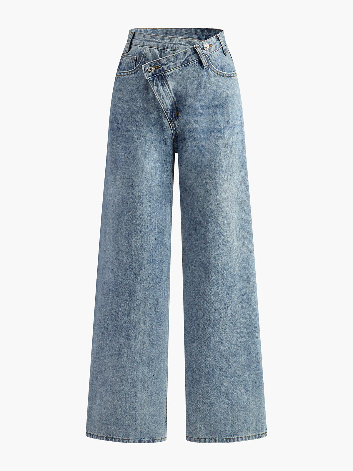 Kristin | Asymmetrische Wide-Leg Jeans | Denim Broek Dames