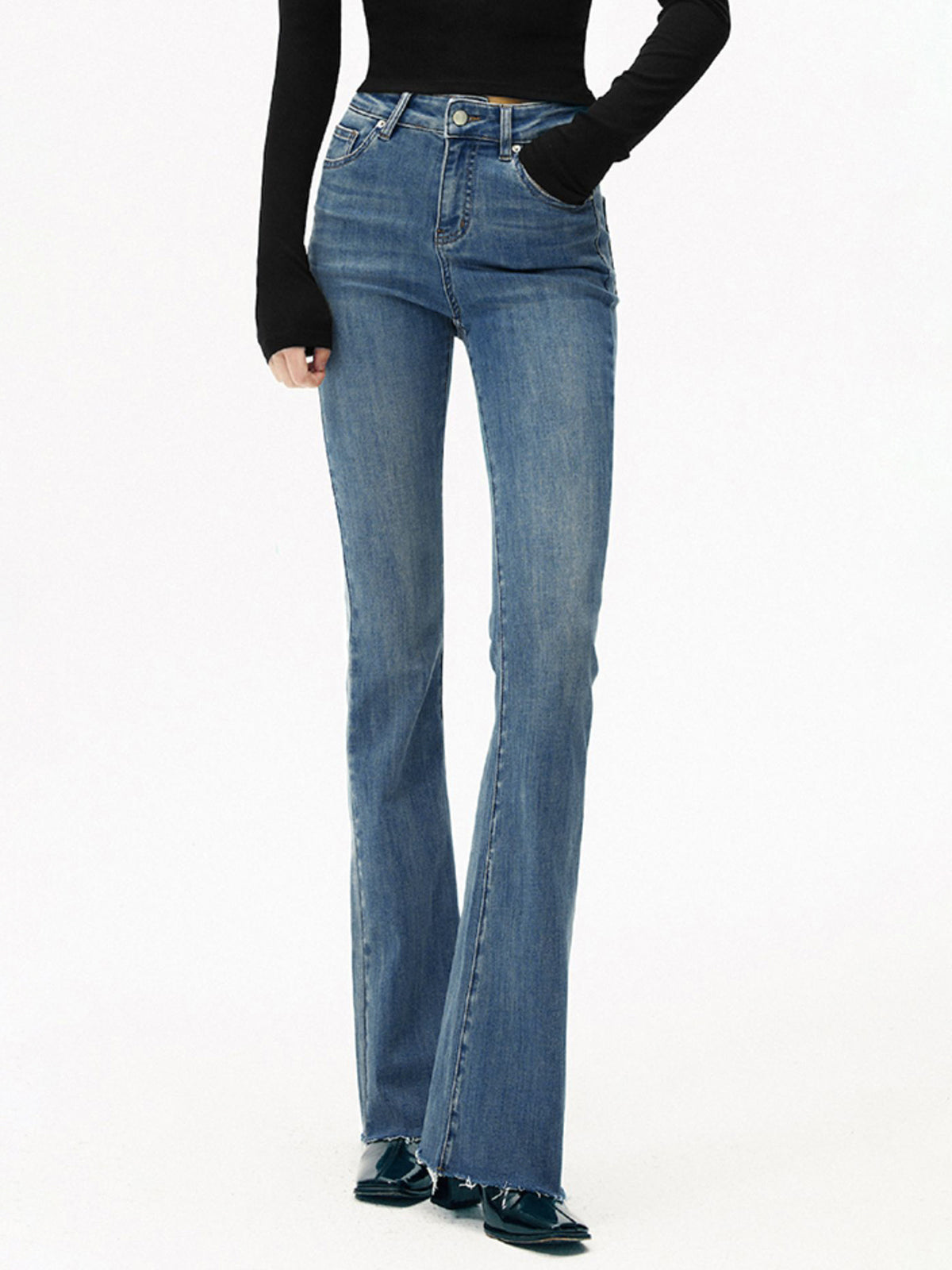 Nikola | High-Waist Bootcut Jeans Slim Fit met Stretch