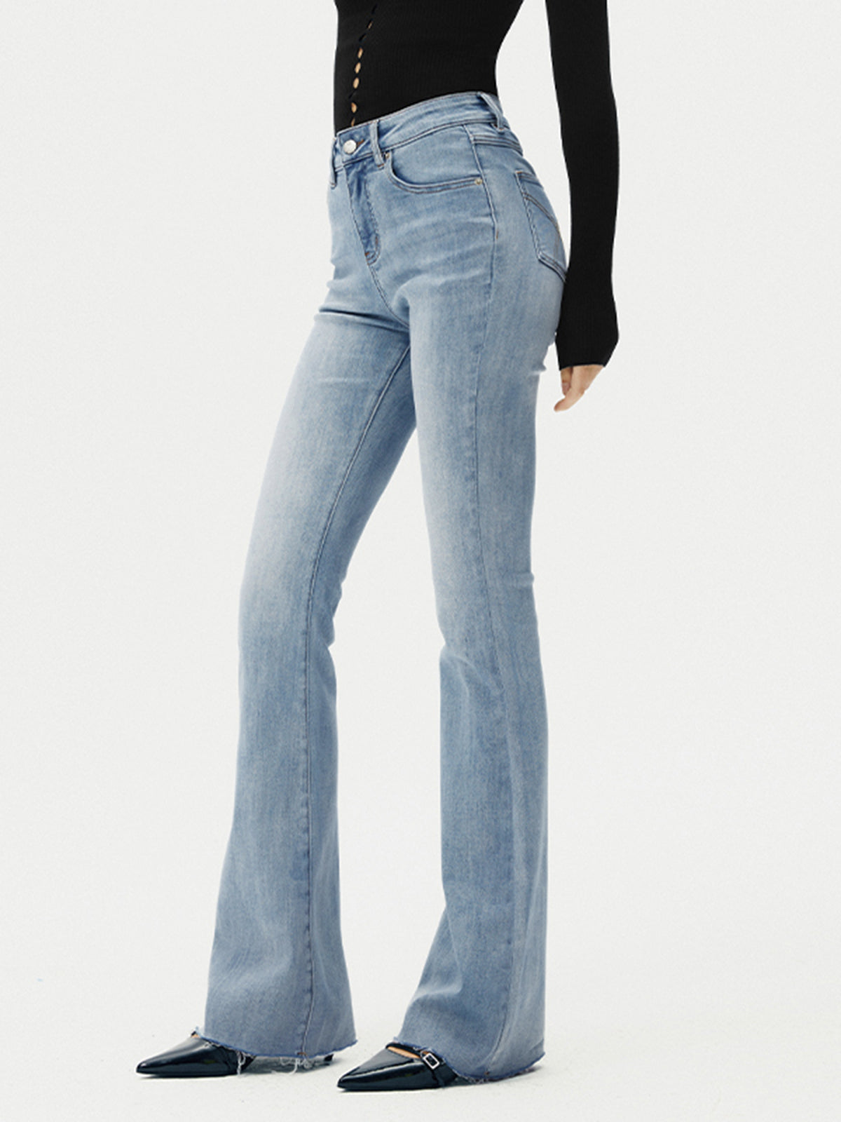 Nikola | High-Waist Bootcut Jeans Slim Fit met Stretch