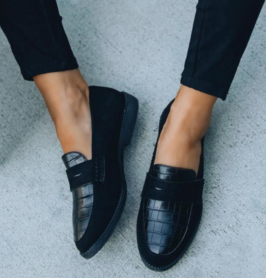 Casual Suède Loafers met Krokodillenprint voor Dames