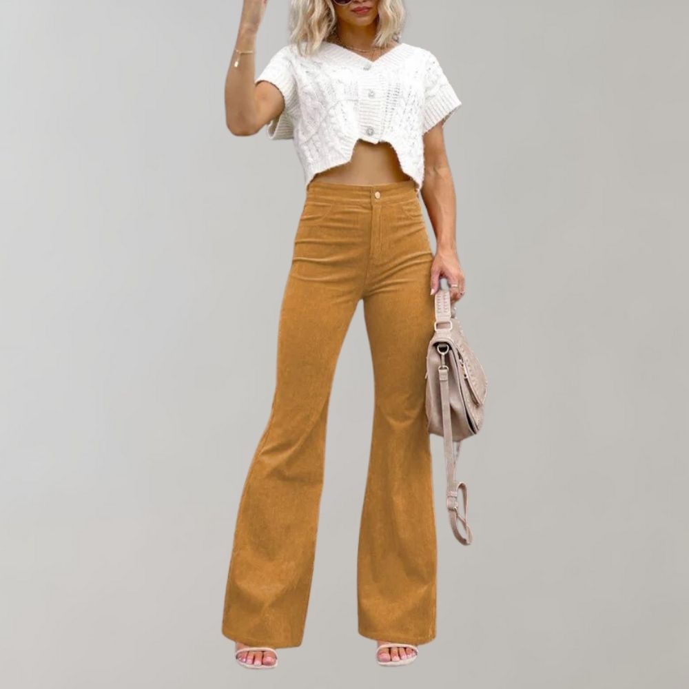 Corduroy Flared Broek Dames – Trendy & Comfortabel