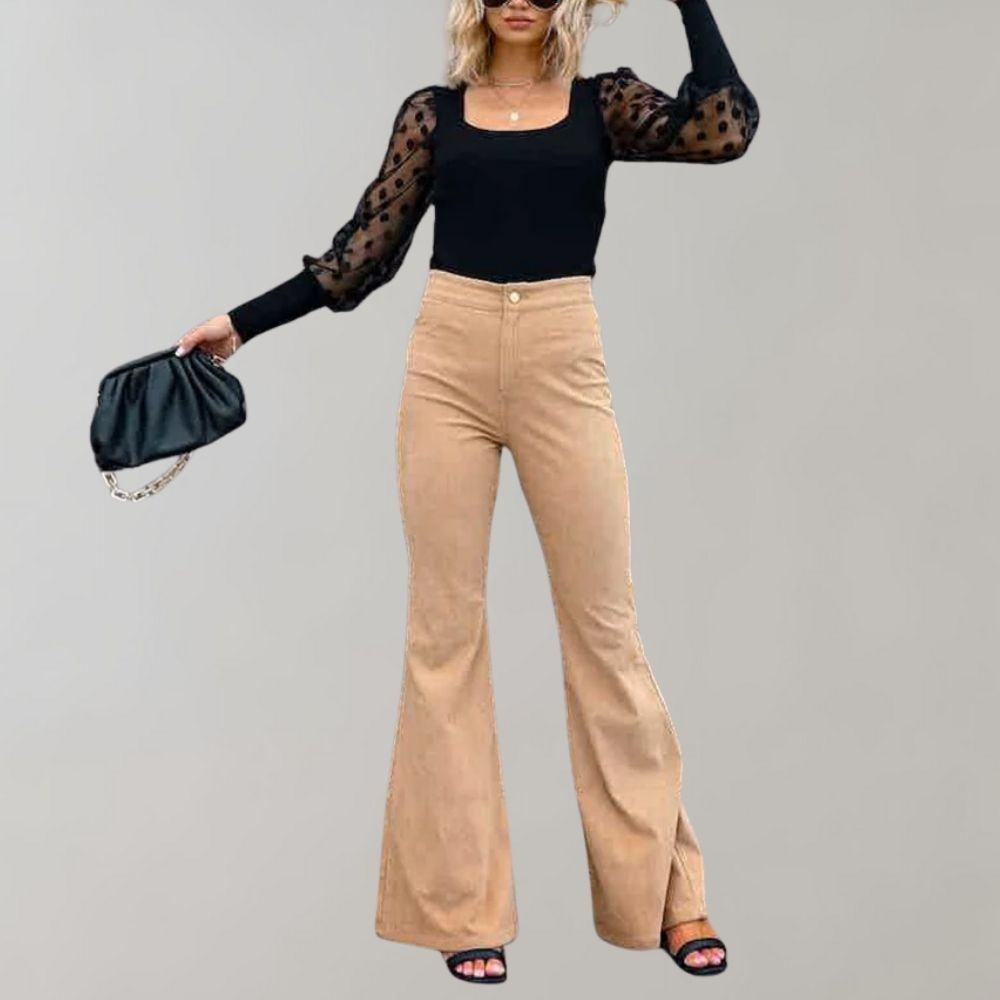 Corduroy Flared Broek Dames – Trendy & Comfortabel