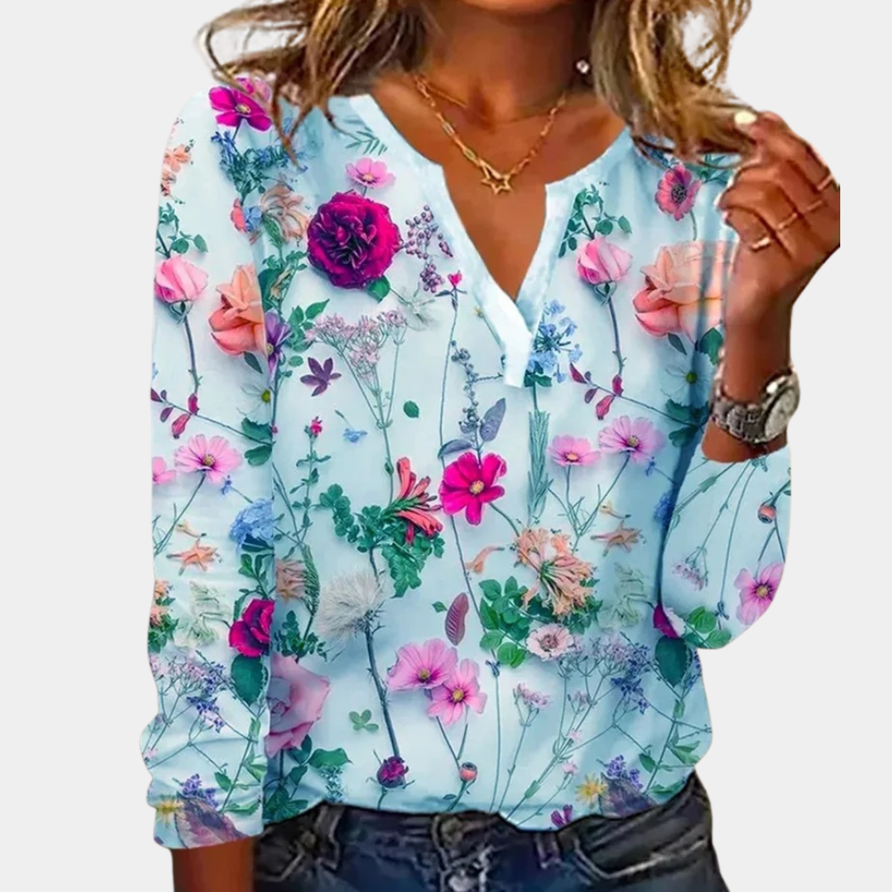 Ayune | Casual Gebloemde Blouse voor Vrouwen