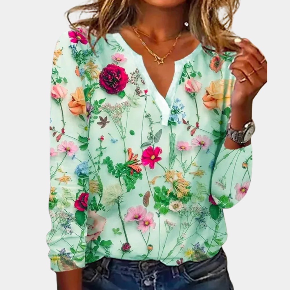 Ayune | Casual Gebloemde Blouse voor Vrouwen