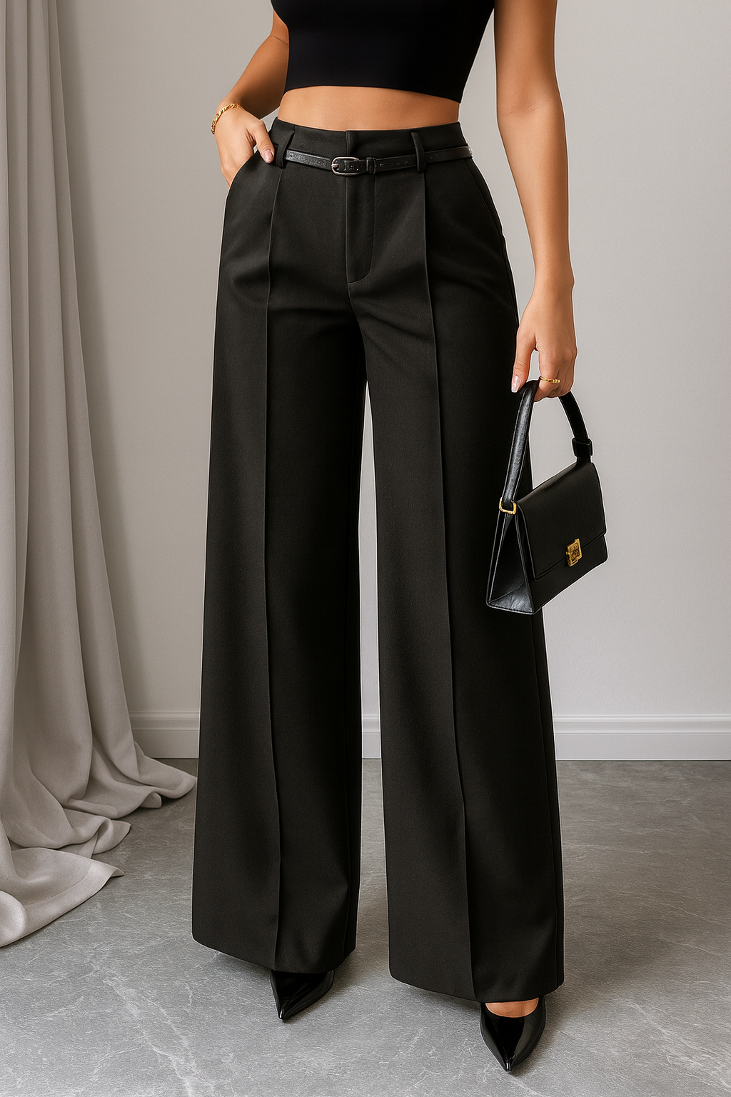 Jolan | High Waist Straight Leg Broek Dames – Regular Fit