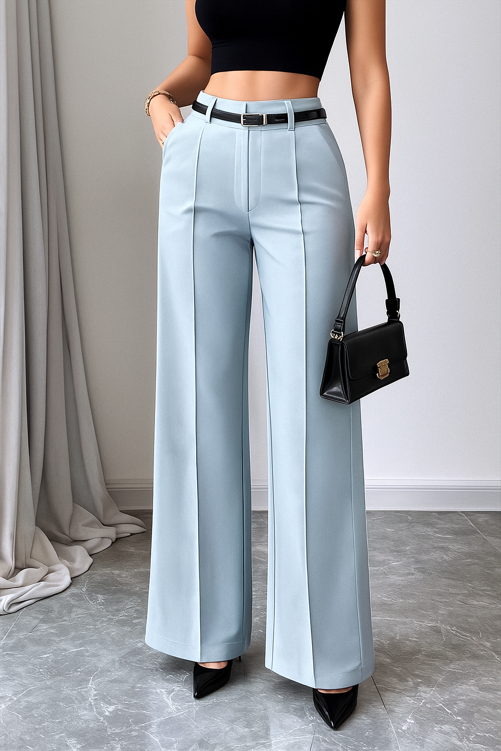 Jolan | High Waist Straight Leg Broek Dames – Regular Fit