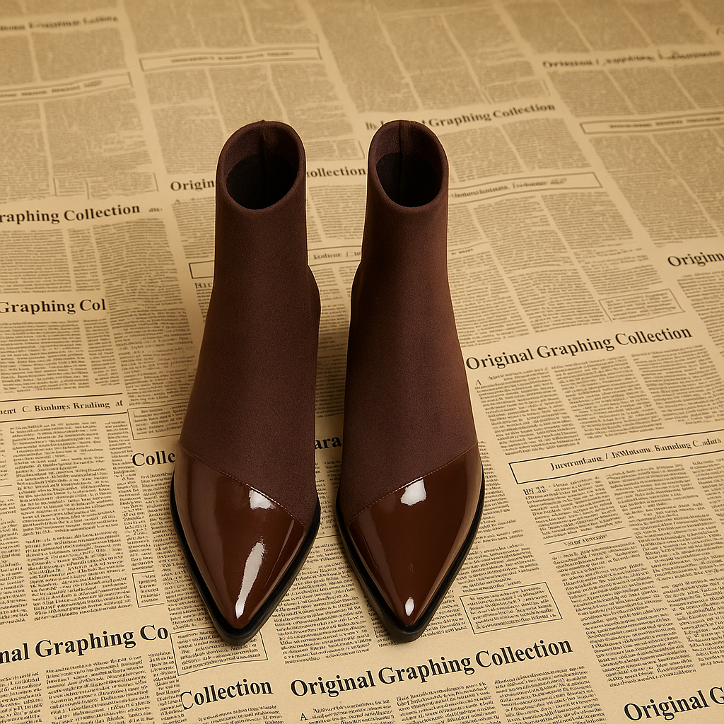 Marie-Jo | Enkellaarsjes Met Lakdetails & Blokhak