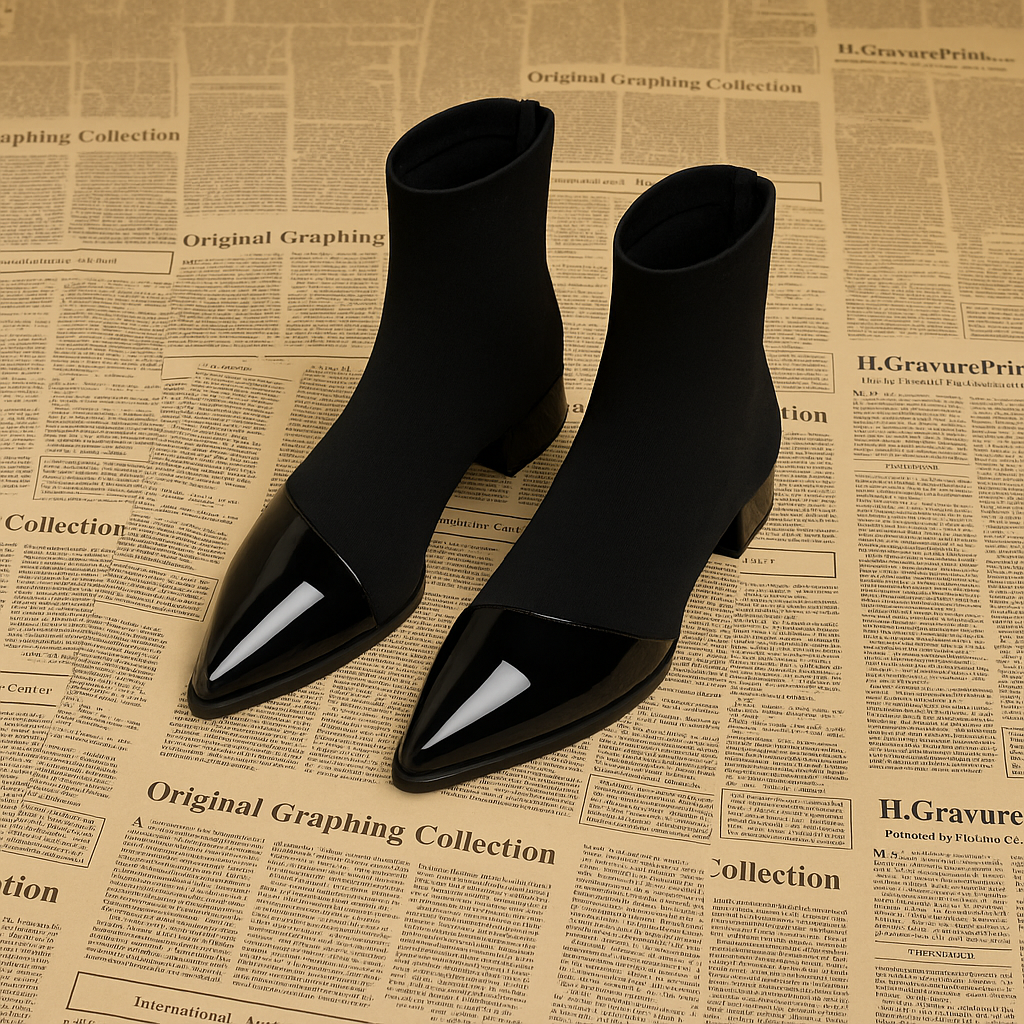 Marie-Jo | Enkellaarsjes Met Lakdetails & Blokhak