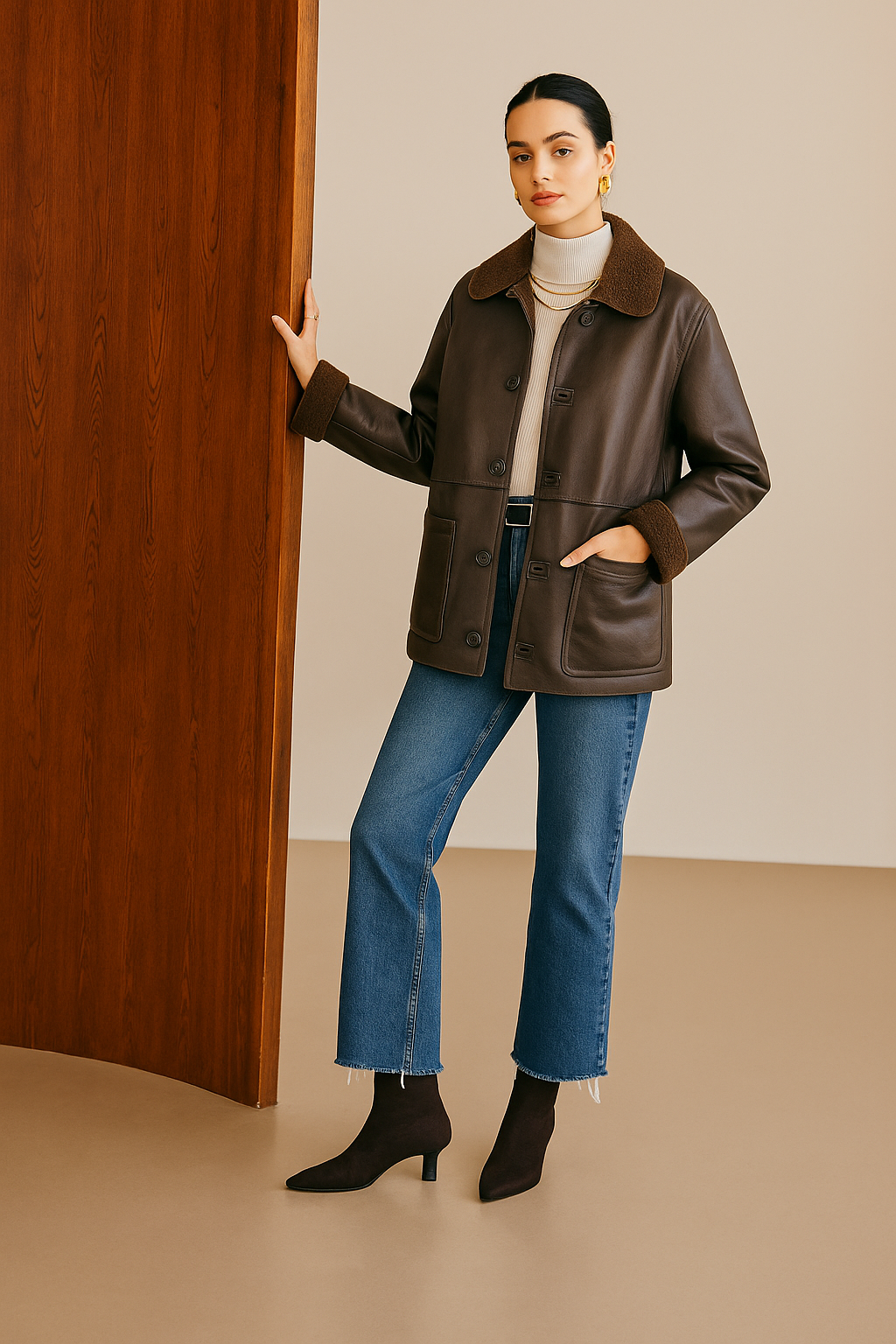 Dura | Dubbelsidig konstläderjacka med fleece - Snygg och bekväm