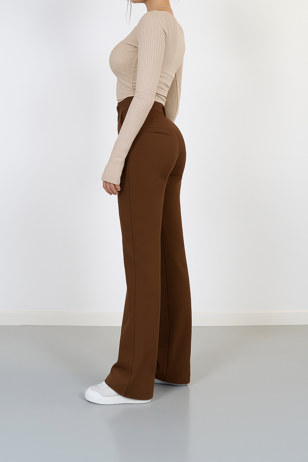 Beau | High-Waist Pantalon Met Rechte Pijpen