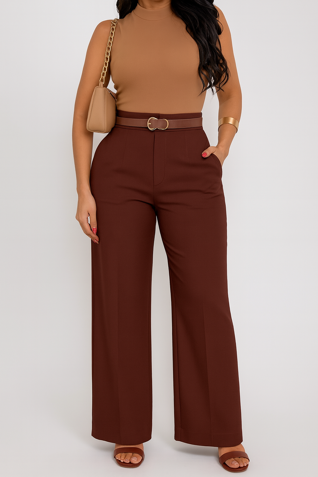 Genia | Straight Fit Pantalon met Zakken - Casual Chique