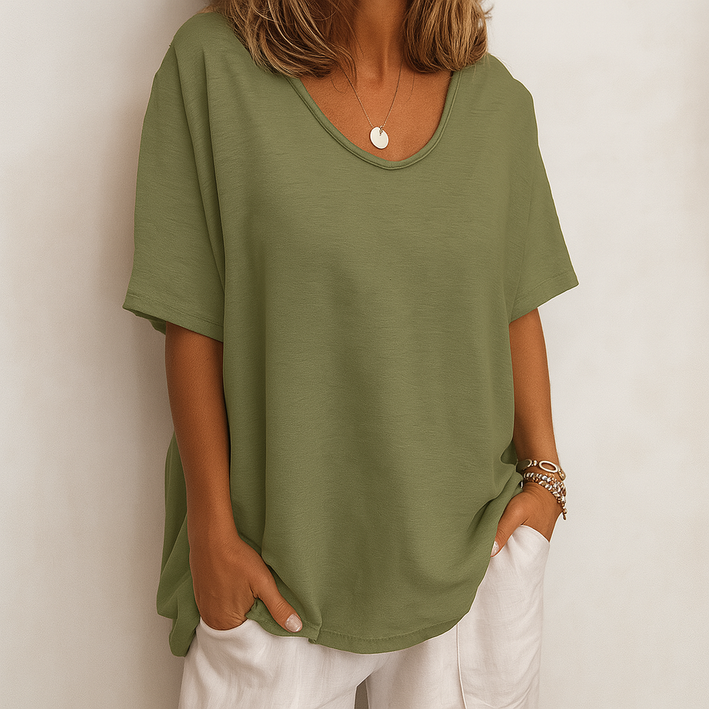 Briget | Luchtige Linnen T-Shirt – Tijdloze Comfort & Elegantie