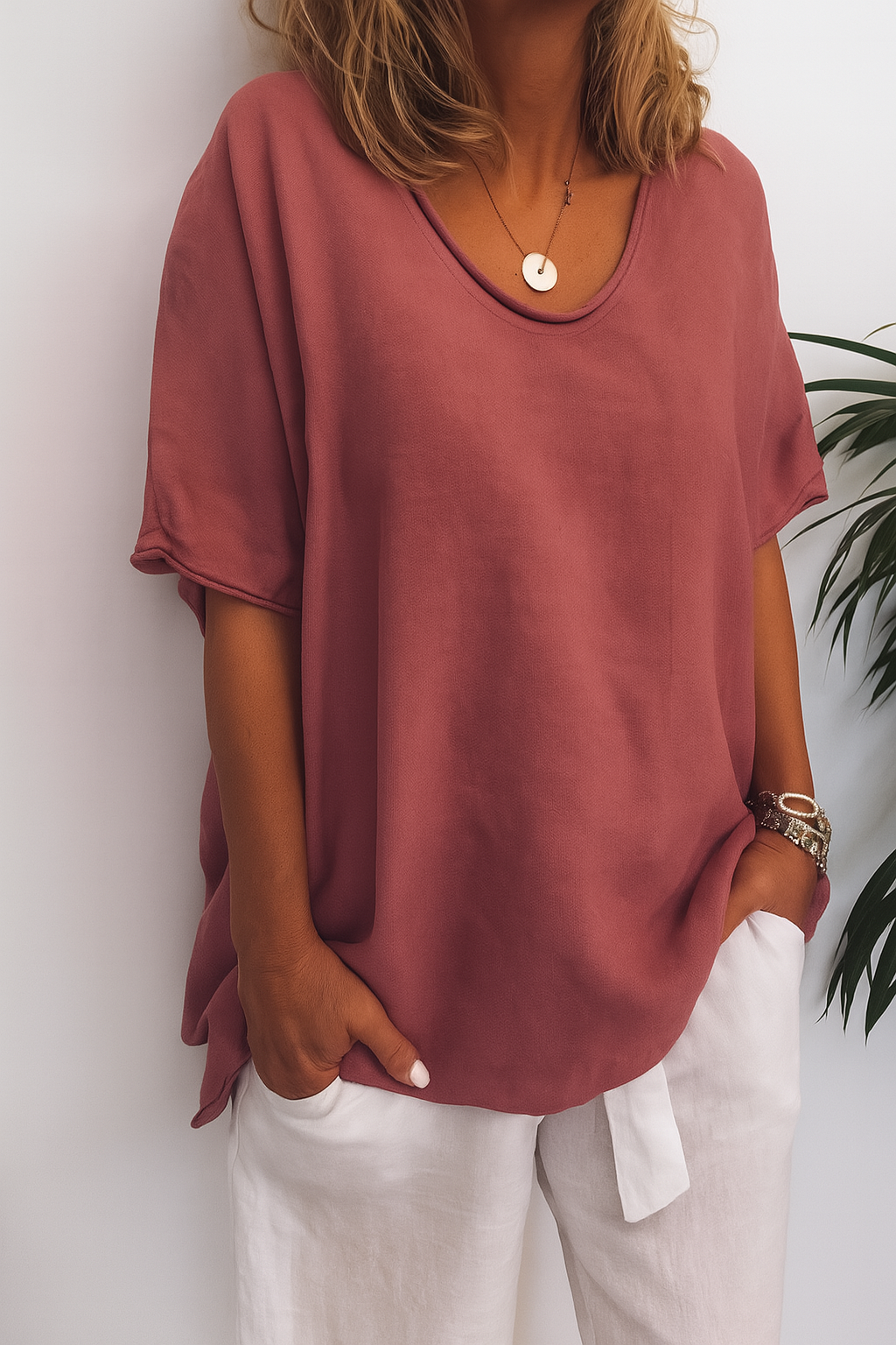 Briget | Luchtige Linnen T-Shirt – Tijdloze Comfort & Elegantie